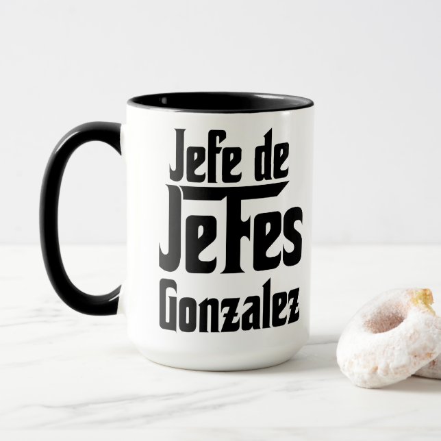 Taza Jefe de jefes padrino café Mug (Con donut)
