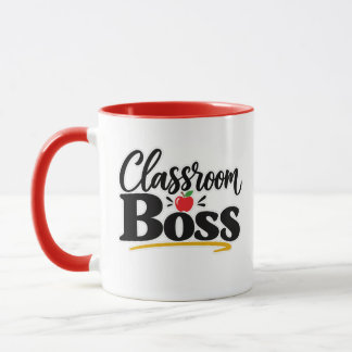 Taza Jefe de la Clase Tipografía Divertida de Maestra M