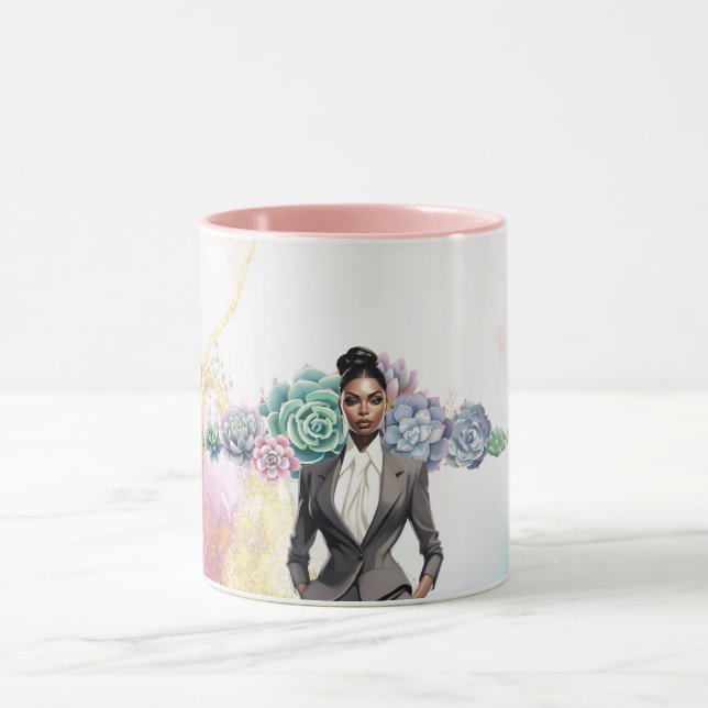 Taza Jefe de la señora Motivación, logro y éxito (Centro)
