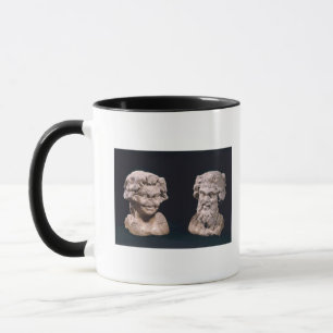Taza Jefe del Bacchus y sátiro de un pilar hermatic
