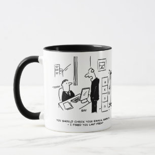 Taza Jefe despide a un empleado de oficina por correo e