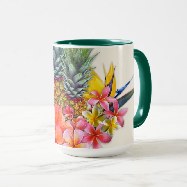 Taza Jefe Hibisco Tropical Piña Regalo (Anverso derecho)