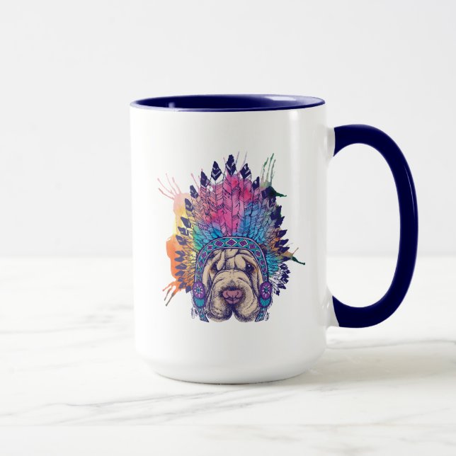 Taza Jefe indio del nativo americano de Sharpei (Derecha)