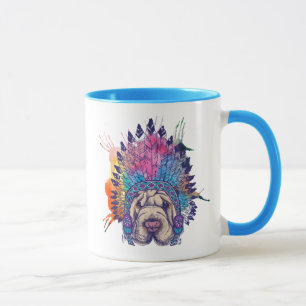 Taza Jefe indio del nativo americano de Sharpei
