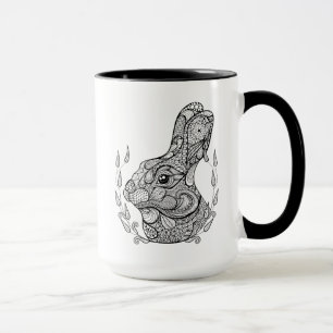 Taza Jefe inspirado del conejo en guirnalda