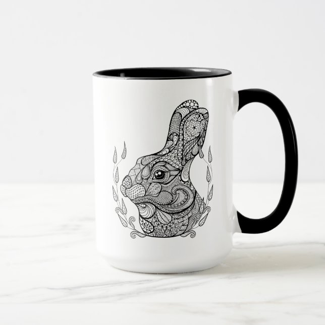 Taza Jefe inspirado del conejo en guirnalda (Derecha)