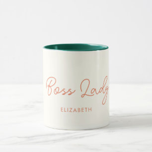 Taza Jefe Lady Retro Nombre personalizado Coffee Mug
