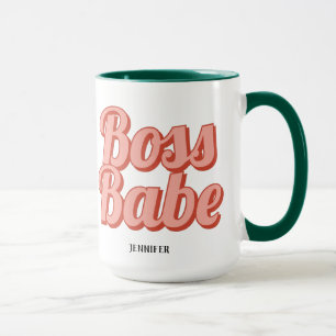 Taza Jefe Lady Retro Nombre personalizado Coffee Mug