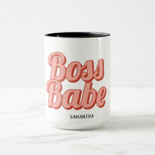 Taza Jefe Lady Retro Nombre personalizado Coffee Mug