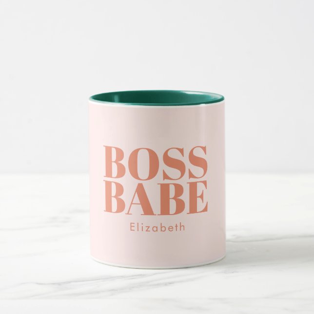 Taza Jefe Lady Retro Nombre personalizado Coffee Mug (Centro)