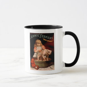 Taza Jennie Yeamans perro que se lava del chica de