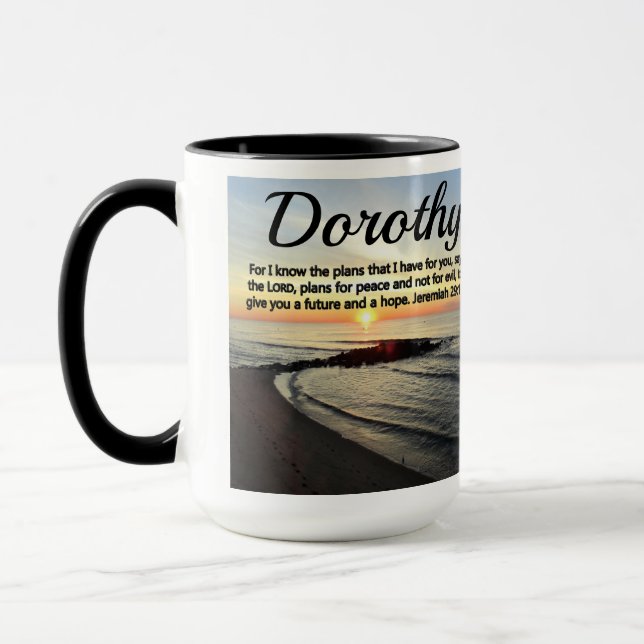 Taza JEREMIAH PERSONALIZADO POR bonitos 29:11 SUNRISE (Izquierda)