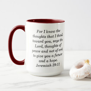 Taza Jeremías 29:1 Personalizado Escritura de tazón de