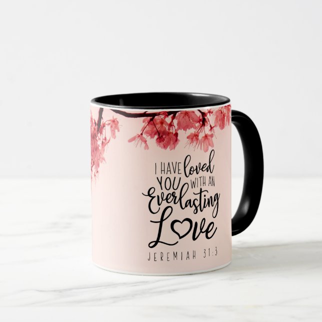 Taza Jeremías 31:3 Te He Querido Biblia Verse (Anverso derecho)