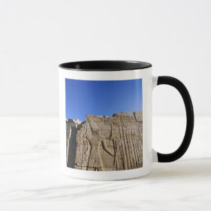 Taza Jeroglíficos antiguos en la pared, Templo de Karna