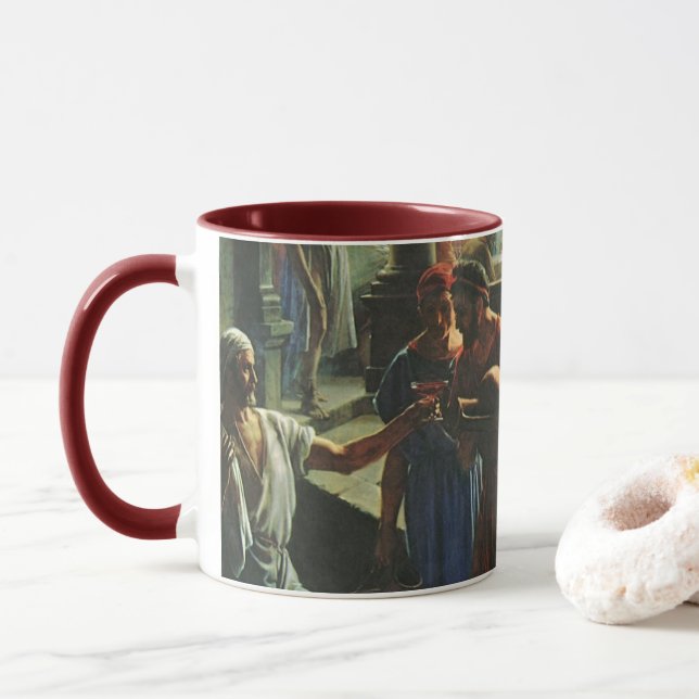 Taza Jesucristo en la boda de Caná, agua en vino (Con donut)