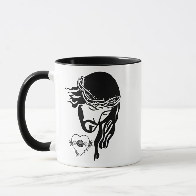 Taza Jesucristo lanza arte sangrante del corazón (Izquierda)