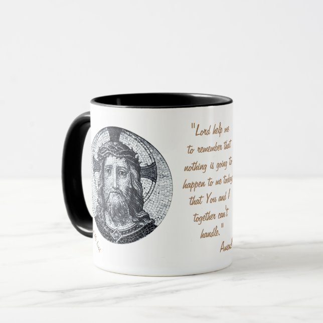 Taza Jesucristo y oración "Protéjame Señor" Café Té (Anverso izquierdo)