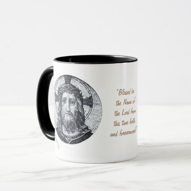 Taza Jesucristo y oración "Salmo 113:2 Bendición" Café  (Anverso izquierdo)