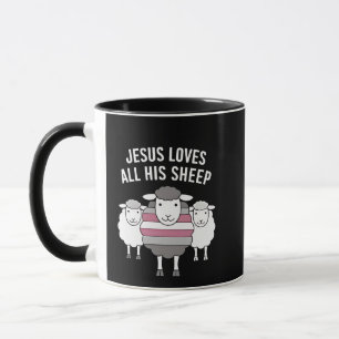 Taza Jesús ama a todas sus ovejas el mes del orgullo LG