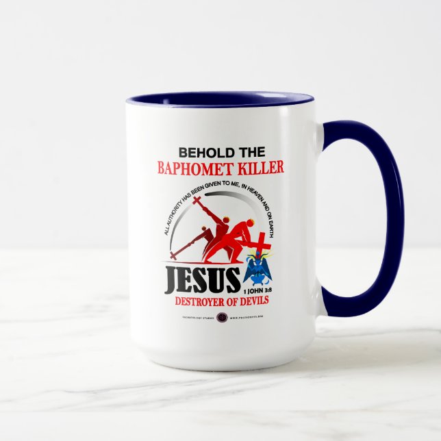 Taza Jesús: Asesino de Baphomet (Derecha)