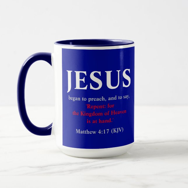 Taza Jesús Empezó A Predicar. Mateo 4:17 (Izquierda)