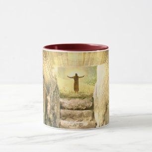 Taza Jesús en la resurrección de la tumba vacía