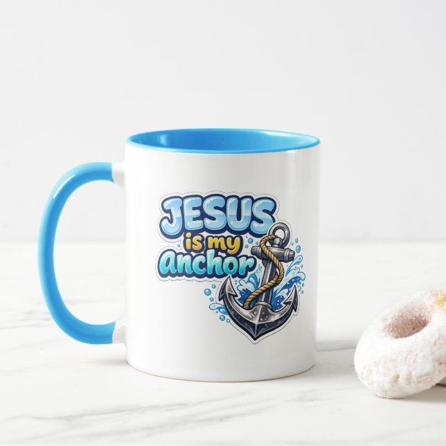 Taza JESÚS es mi ancla (Con donut)