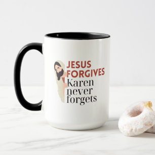 Taza Jesús Perdona Karen Nunca Olvida Divertido Cristia