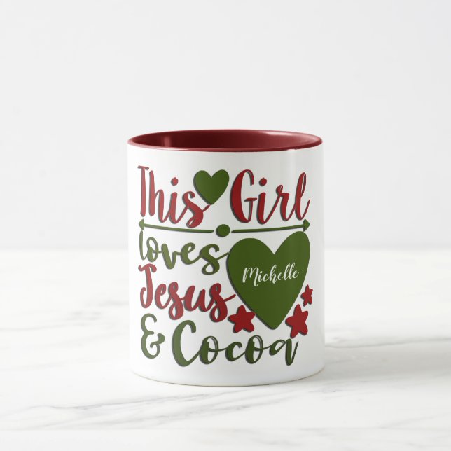 Taza Jesús Personalizado Y Cacao Caliente (Centro)
