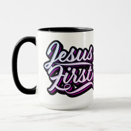 Taza Jesús primero rosados y morados