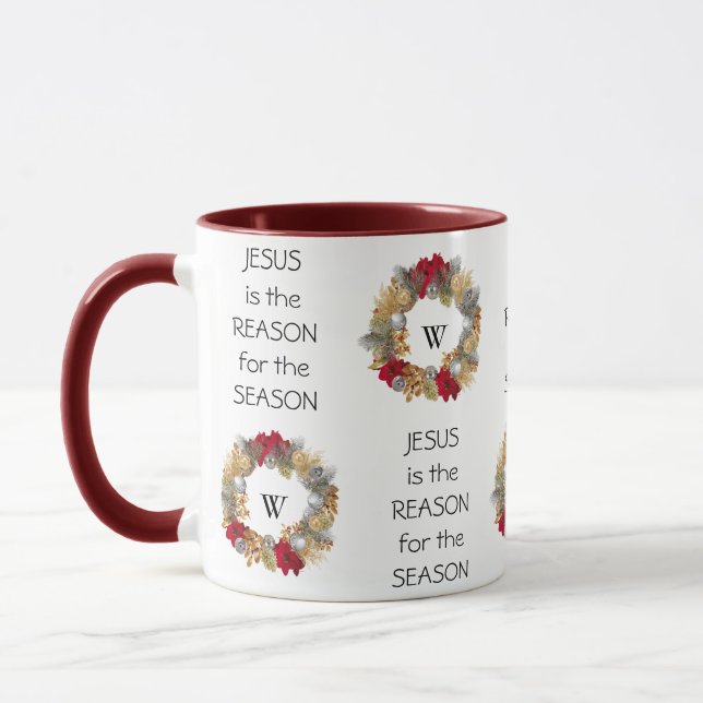 Taza JESUS RAASON | Wreath festiva | NAVIDADES (Izquierda)