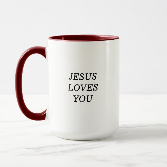 Taza Jesús Te Ama Fe Cita El Café De Dos Tonos (Izquierda)