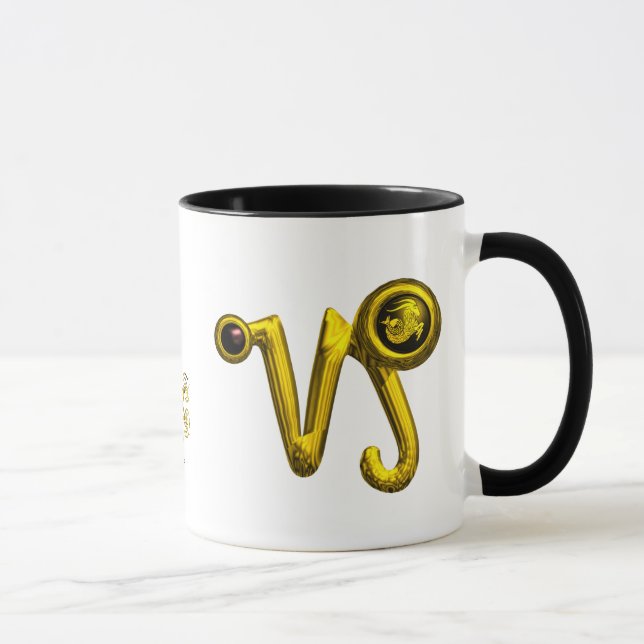 TAZA JEWEL DE RÓTULO CAPRICORN GOLD ZODIAC (Derecha)