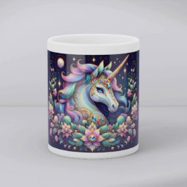 Taza Jewel Toned Unicorn Floral Fantasy
