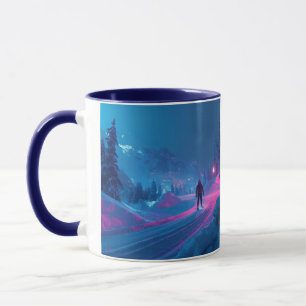 Taza Jinete de invierno ciberpunk neón