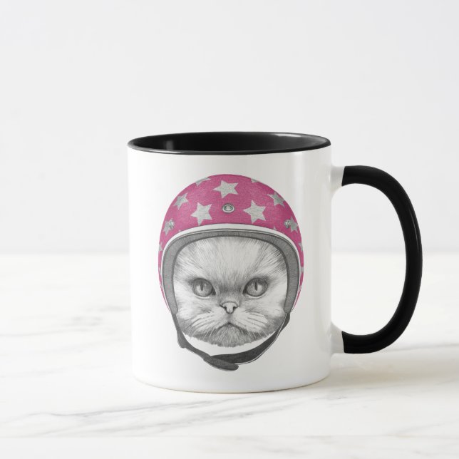 Taza Jinete de la motocicleta del gato persa (Derecha)