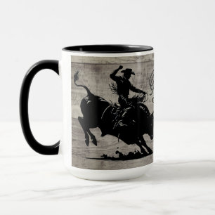 Taza Jinete de Toro Personalizado Rodeo Rústico