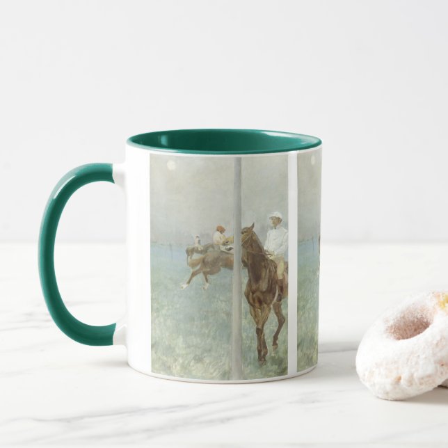 Taza Jinetes antes de la carrera por Edgar Degas (Con donut)