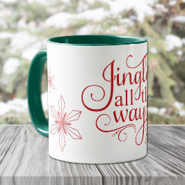 Taza Jingle all way Red Snowflake Navidades