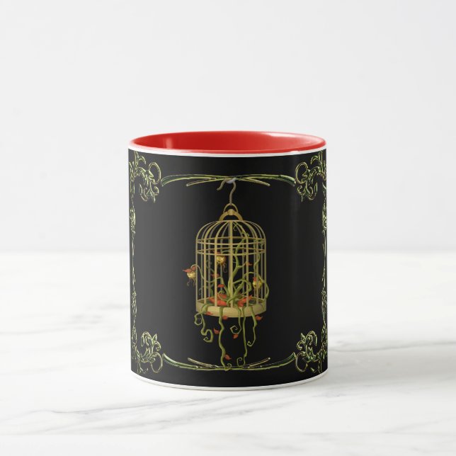 Taza Jingle bell plant birdcage art nouveau (Centro)