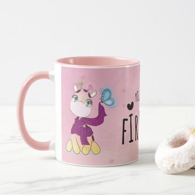 Taza Jirafa Acuarela Adorable (Con donut)