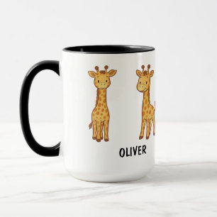 Taza Jirafa linda dibujada a mano personalizada