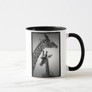 Taza jirafas, madre y niño