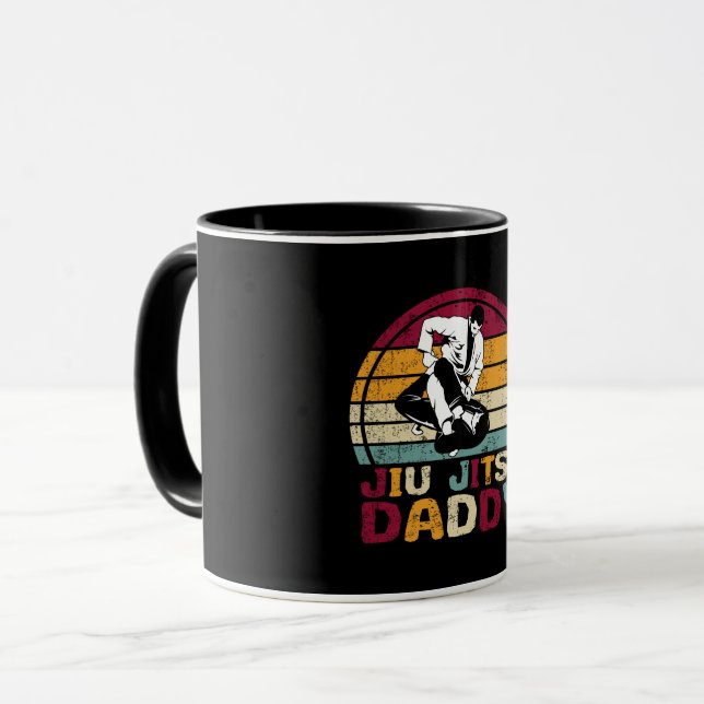 Taza Jiu Jitsu Daddy Dad Martial Arts Retro (Anverso izquierdo)