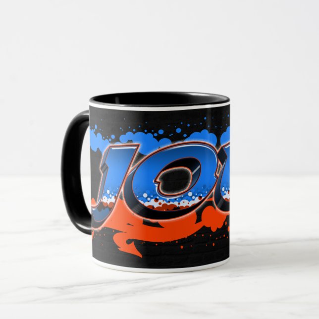 Taza Joel Vorname Name Graffiti blue orange Tasse (Anverso izquierdo)