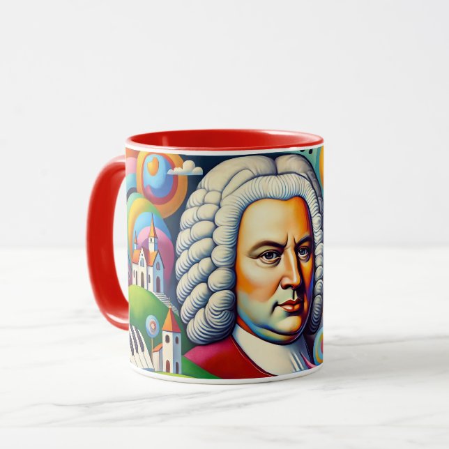 Taza Johann Sebastian Bach: retrato en un pintor modern (Anverso izquierdo)