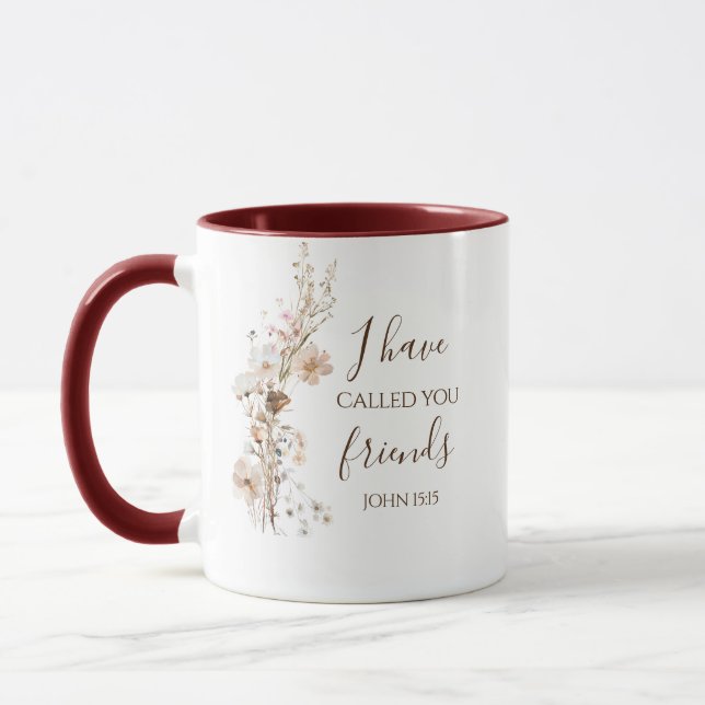 Taza John 15:15 te he llamado amigos Bible Verse (Izquierda)