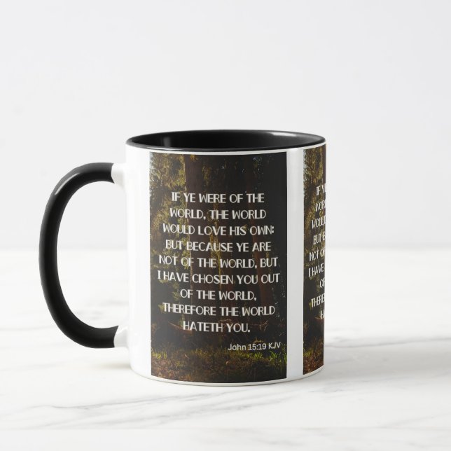 Taza John 15:19 KJV Biblia Verse Pic Mug De Dos Tones (Izquierda)