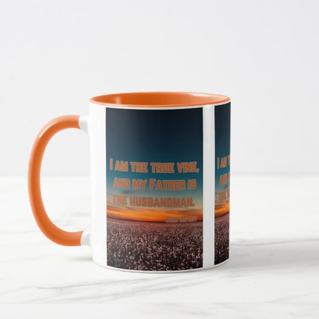 Taza John 15:1 KJV Bible Verse Pic Two-Tone (Izquierda)